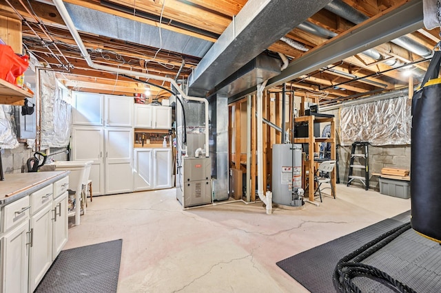 1077 Taylor Mills Dr, Reynoldsburg, OH 43068 - unfinished basement with water heater and heating unit