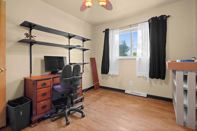 3329 Clime Rd, Columbus, OH 43223 - office with light wood finished floors and a ceiling fan
