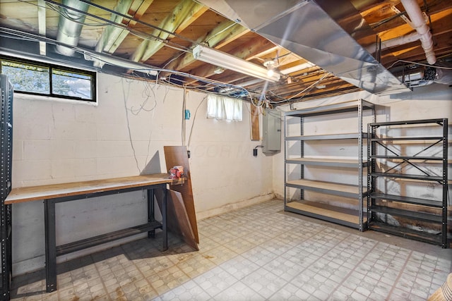 3329 Clime Rd, Columbus, OH 43223 - basement featuring electric panel and tile patterned floors