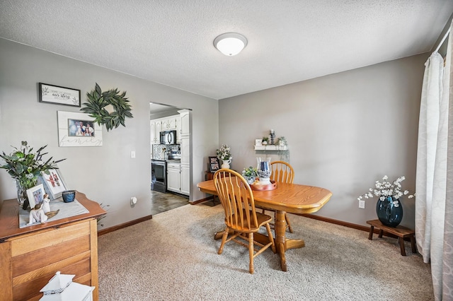 2532 State Route 292, West Mansfield, OH 43358 - carpeted dining area with a textured ceiling and baseboards