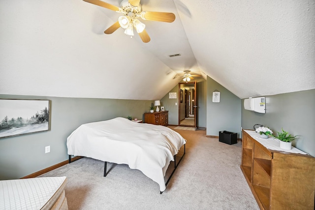 2532 State Route 292, West Mansfield, OH 43358 - bedroom with light carpet, vaulted ceiling, and ceiling fan
