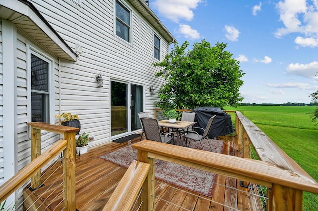 2532 State Route 292, West Mansfield, OH 43358 - deck with outdoor dining space, grilling area, and a rural view