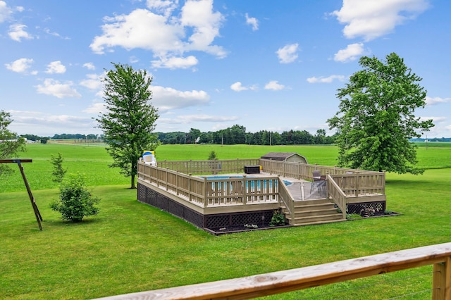 2532 State Route 292, West Mansfield, OH 43358 - wooden deck featuring a lawn and a view of countryside
