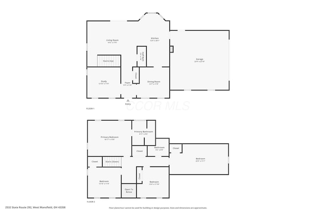 2532 State Route 292, West Mansfield, OH 43358 - view of home floor plan