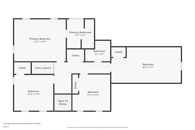 2532 State Route 292, West Mansfield, OH 43358 - view of property floor plan