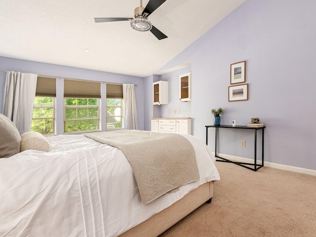 824 Lynnfield Dr, Westerville, OH 43081 - bedroom featuring vaulted ceiling, light carpet, and ceiling fan