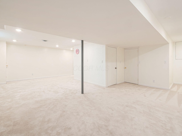 824 Lynnfield Dr, Westerville, OH 43081 - finished below grade area featuring recessed lighting and light carpet