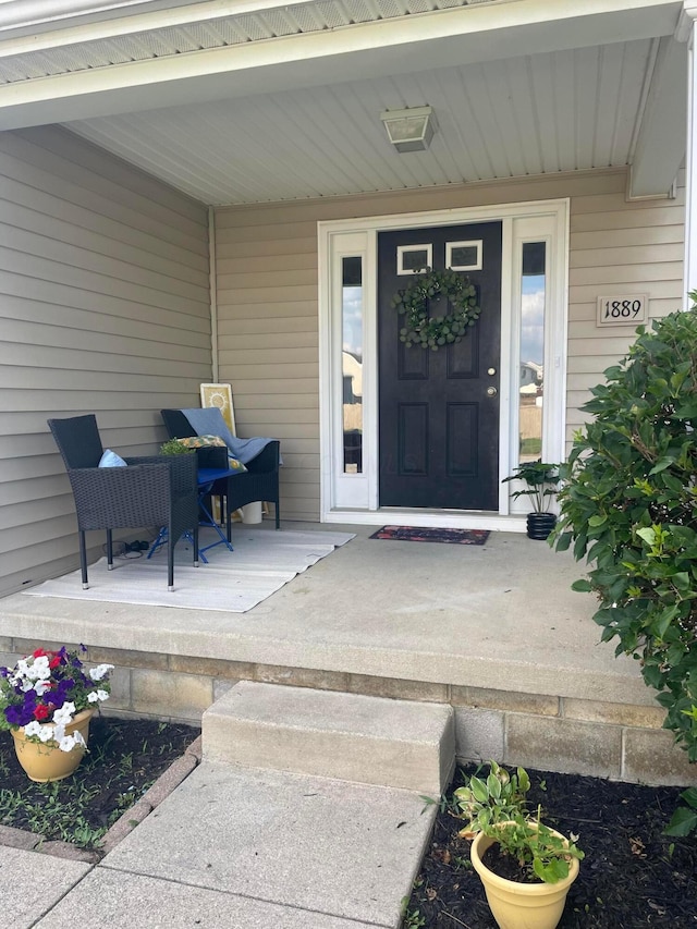 1889 Salt Lick Dr, Lancaster, OH 43130 - doorway to property featuring covered porch