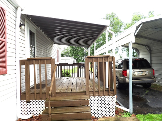 2445 Columbus Lancaster Rd NW Lot 463, Lancaster, OH 43130 - wooden deck with a carport and a storage unit