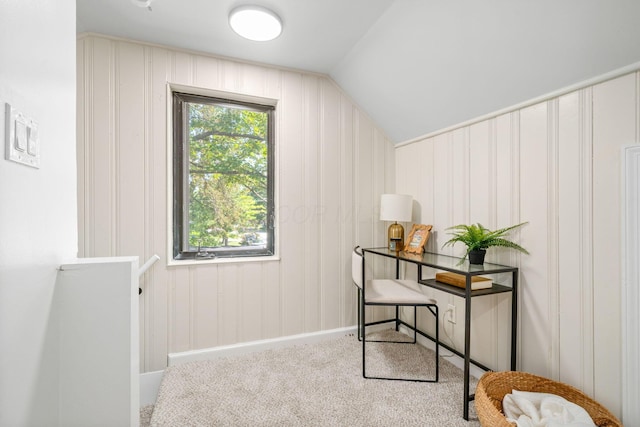 628 E Gates St, Columbus, OH 43206 - carpeted home office with lofted ceiling and baseboards