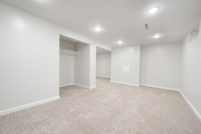 628 E Gates St, Columbus, OH 43206 - finished below grade area featuring light colored carpet and recessed lighting