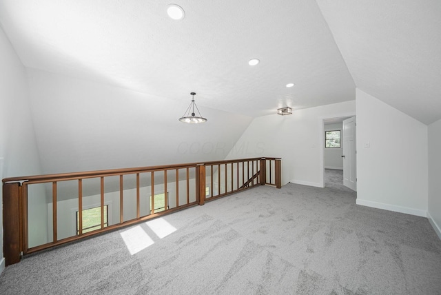 368 Woodview Dr, Chillicothe, OH 45601 - additional living space featuring carpet, lofted ceiling, and recessed lighting