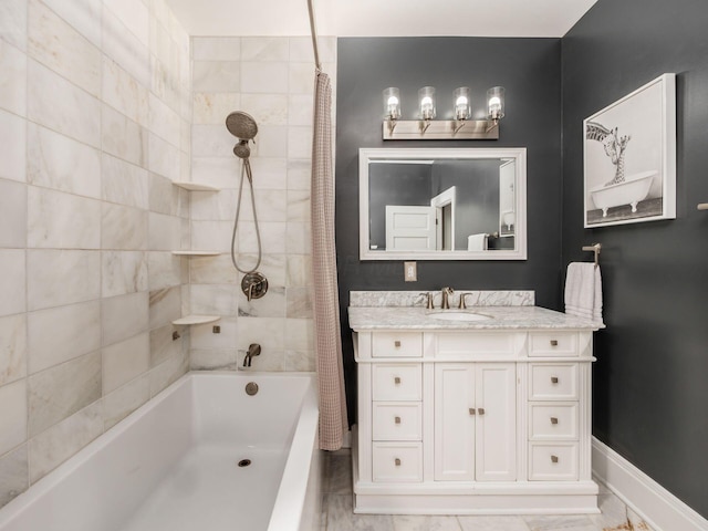624 Oakwood Ave, Columbus, OH 43205 - full bath with shower / tub combo with curtain and vanity