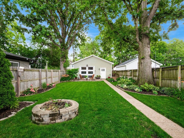 624 Oakwood Ave, Columbus, OH 43205 - fenced backyard with a detached garage and an outdoor structure