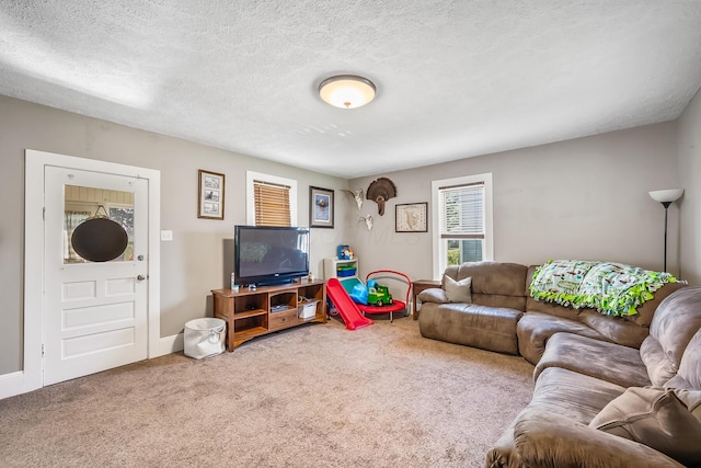 405 N Main St, Nevada, OH 44849 - living room with carpet floors and a textured ceiling