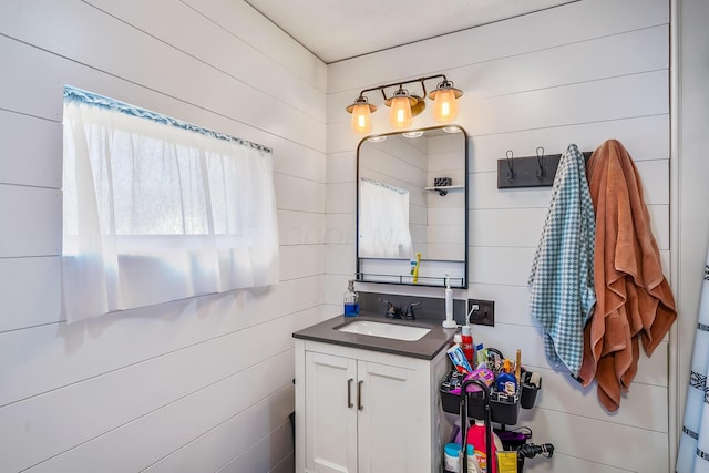 405 N Main St, Nevada, OH 44849 - full bath featuring vanity and wood walls
