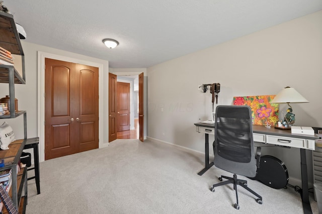 6820 Mahogany Dr, Galena, OH 43021 - carpeted office with baseboards and a textured ceiling