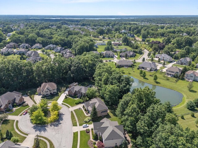 6820 Mahogany Dr, Galena, OH 43021 - aerial overview of property's location featuring nearby suburban area and a nearby body of water