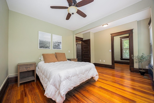 199 E Gates St, Columbus, OH 43206 - bedroom featuring hardwood / wood-style flooring and ceiling fan