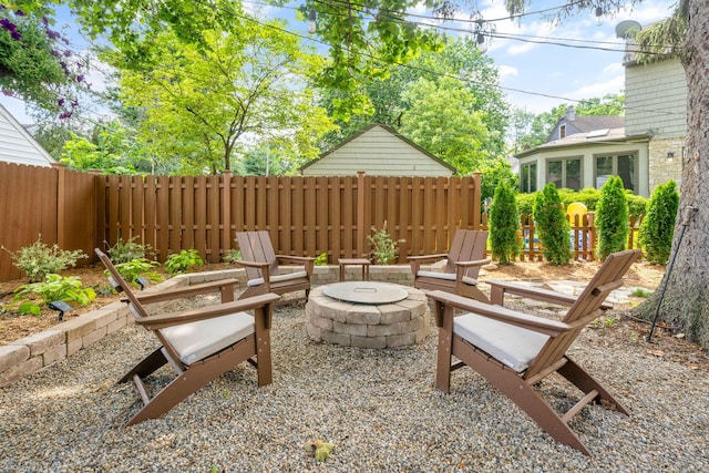 70 N Cassingham Rd, Columbus, OH 43209 - fenced backyard with a fire pit