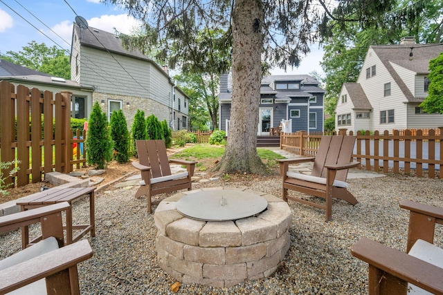 70 N Cassingham Rd, Columbus, OH 43209 - view of patio / terrace with a residential view and an outdoor fire pit