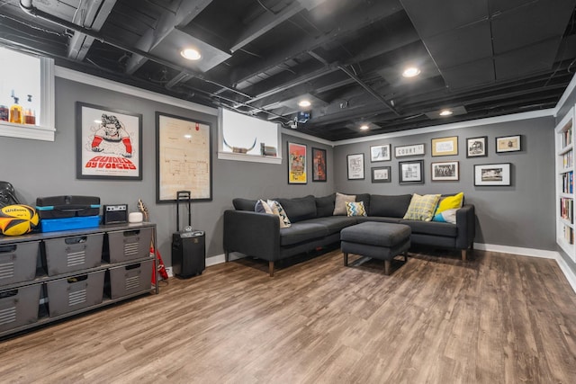 70 N Cassingham Rd, Columbus, OH 43209 - living room featuring wood finished floors and baseboards