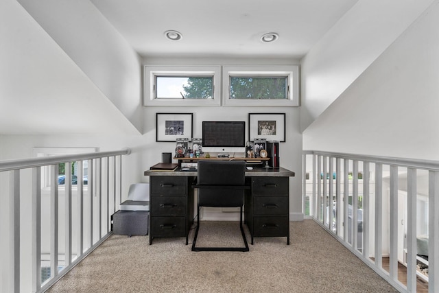 70 N Cassingham Rd, Columbus, OH 43209 - office area featuring light colored carpet and a towering ceiling
