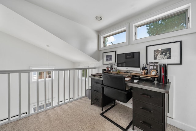 70 N Cassingham Rd, Columbus, OH 43209 - office featuring light colored carpet and high vaulted ceiling