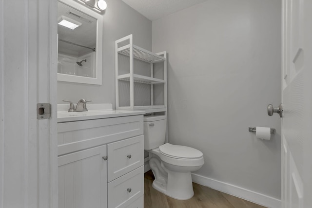 8898 Baker Rd, Stoutsville, OH 43154 - full bathroom with vanity, wood finished floors, and a shower