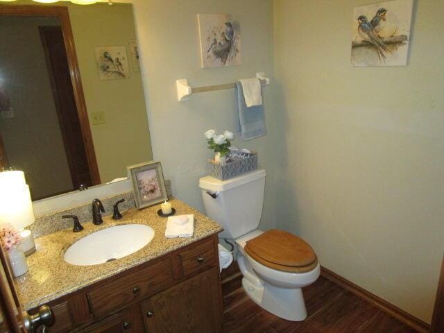 5669 Maplewood Ct, Lewis Center, OH 43035 - half bathroom featuring wood finished floors and vanity