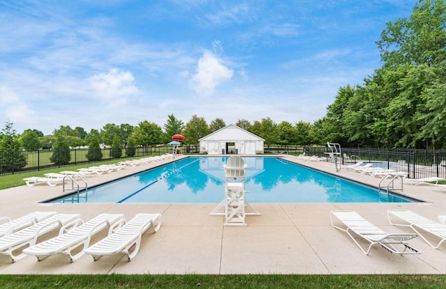 419 Sycamore Creek St, Pickerington, OH 43147 - community pool featuring view of wooded area and a patio area
