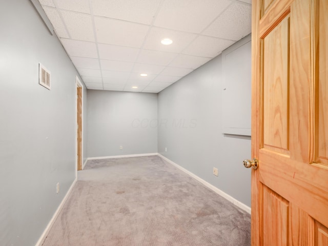 419 Sycamore Creek St, Pickerington, OH 43147 - spare room with light colored carpet, a paneled ceiling, and recessed lighting