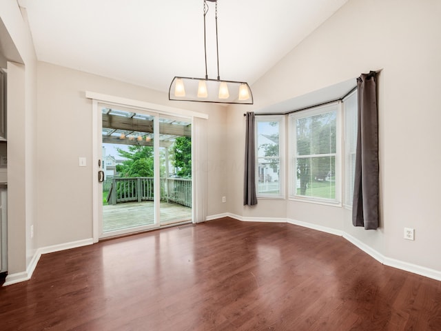 419 Sycamore Creek St, Pickerington, OH 43147 - spare room with dark wood-style flooring and lofted ceiling