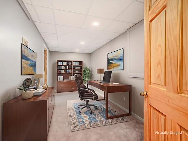 419 Sycamore Creek St, Pickerington, OH 43147 - office area featuring light carpet and a drop ceiling
