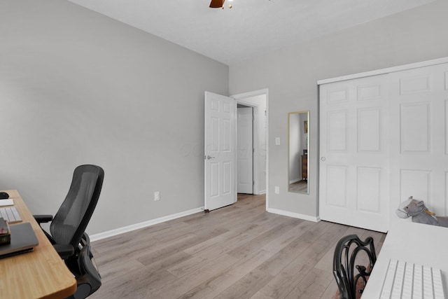 3388 Smileys Cor, Hilliard, OH 43026 - office area featuring light wood finished floors and ceiling fan
