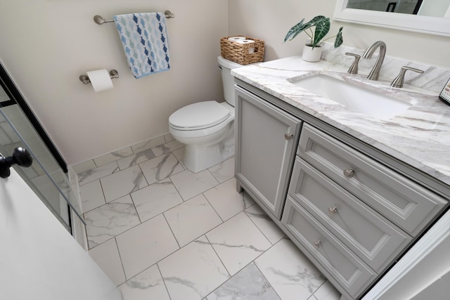 6853 Cedar Brook Pl, New Albany, OH 43054 - bathroom featuring marble finish flooring and vanity