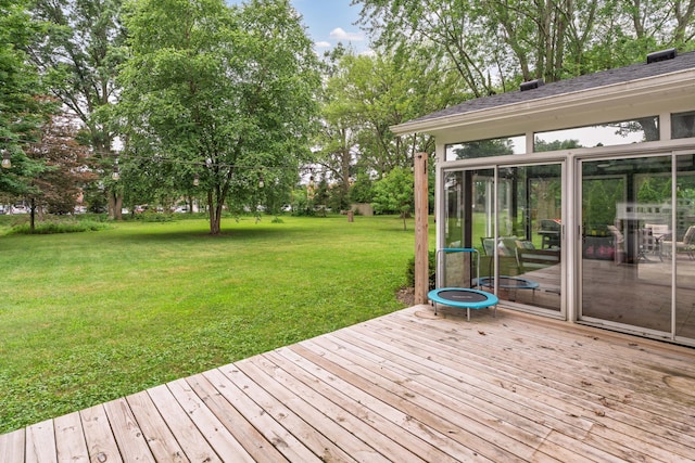 6853 Cedar Brook Pl, New Albany, OH 43054 - deck featuring a lawn and view of wooded area
