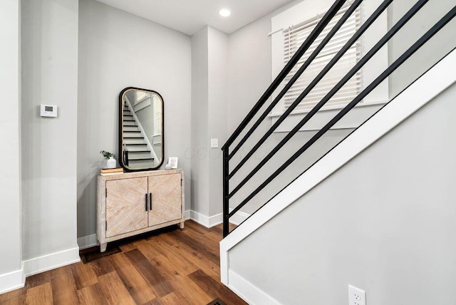 994 Harrison Ave, Columbus, OH 43201 - stairway with wood finished floors and recessed lighting