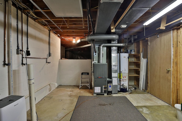 2253 Otter Ln, Dublin, OH 43016 - unfinished below grade area featuring water heater and heating unit