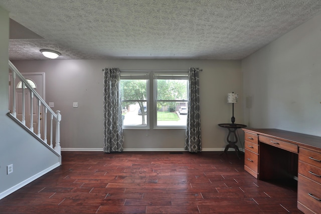 2253 Otter Ln, Dublin, OH 43016 - unfurnished office featuring dark wood-style floors and a textured ceiling