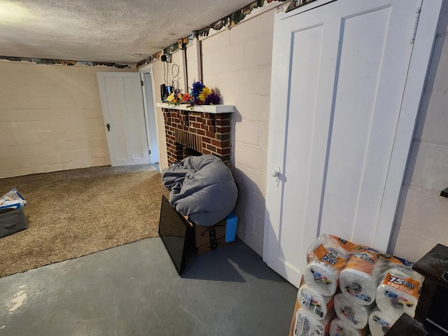 850 Grafton Rd, Newark, OH 43055 - unfinished basement with a textured ceiling and concrete block wall
