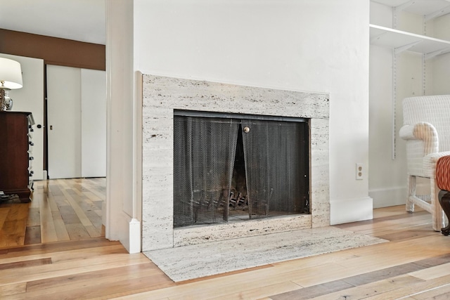 253 Kossuth St Unit H, Columbus, OH 43223 - detailed view of a fireplace and wood finished floors