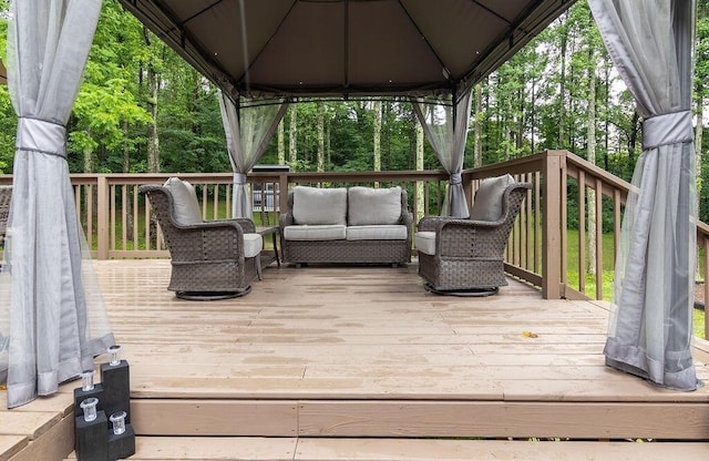 19366 Laurel Run Rd, Nelsonville, OH 45764 - deck featuring an outdoor living space and a gazebo
