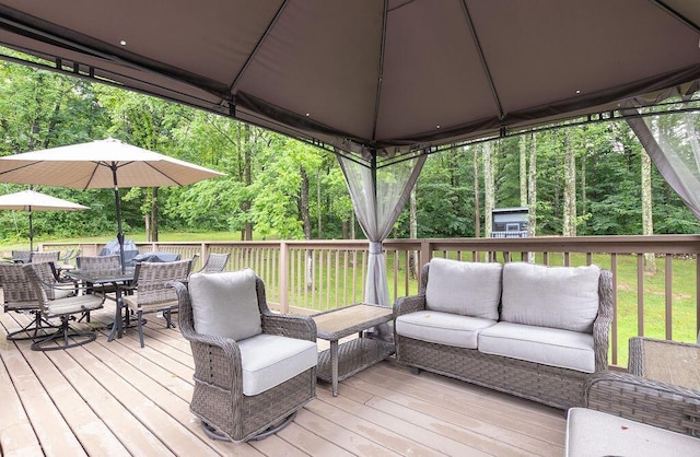 19366 Laurel Run Rd, Nelsonville, OH 45764 - wooden terrace featuring outdoor lounge area and outdoor dining space