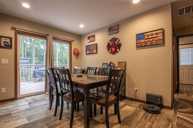19366 Laurel Run Rd, Nelsonville, OH 45764 - dining space featuring light wood-style floors and recessed lighting