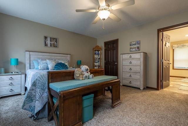 19366 Laurel Run Rd, Nelsonville, OH 45764 - bedroom featuring light colored carpet and a ceiling fan