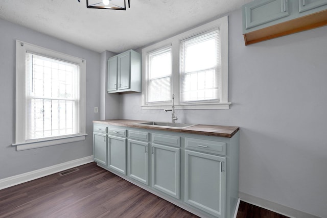 898-900 Berkeley Rd, Columbus, OH 43206 - kitchen with dark wood-style flooring, plenty of natural light, and wooden counters