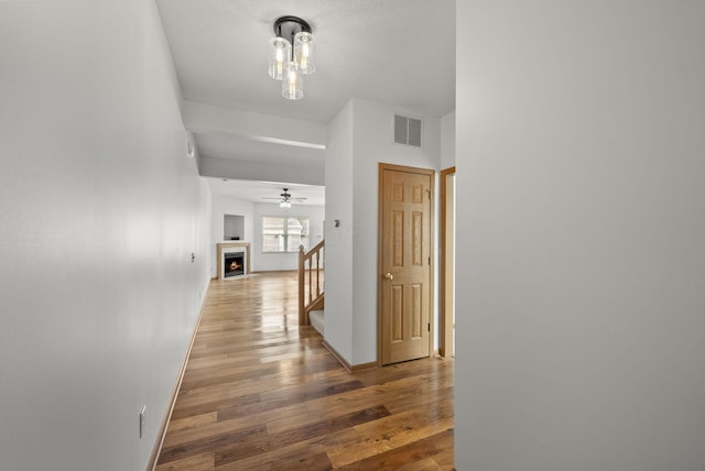 3734 Gibbstone Dr, Columbus, OH 43204 - hall featuring hardwood / wood-style floors and stairs