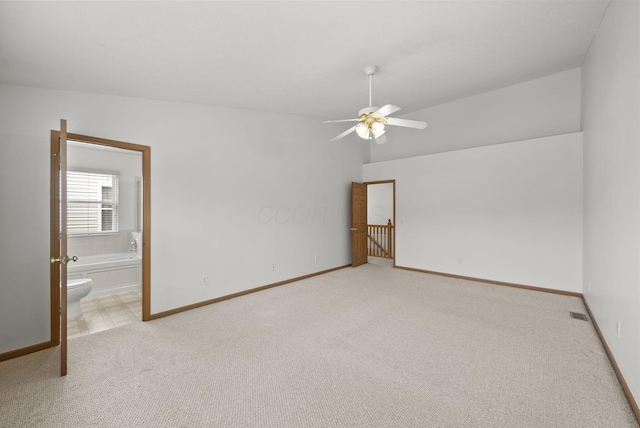 3734 Gibbstone Dr, Columbus, OH 43204 - unfurnished bedroom with carpet, ensuite bathroom, and a ceiling fan