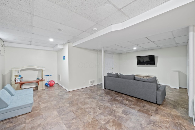 2387 Sutter Pkwy, Dublin, OH 43016 - living room with a paneled ceiling and recessed lighting